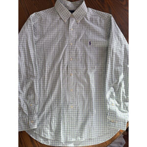 Ralph Lauren Men's Plaid Button Down Shirt Long Sleeve Cotton Classic Fit 16L